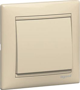 Выключатель Legrand 1 клавишный без подсветки, слоновая кость 