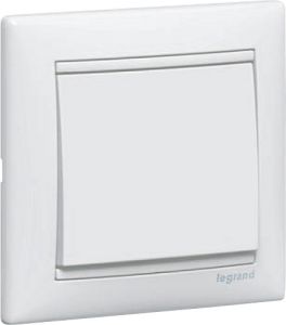Выключатель Legrand 1-клавишный без подсветки цвет: белый