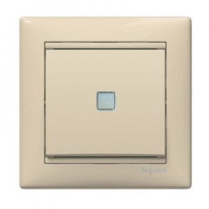 Выключатель Legrand 1-клавишный с подсветкой, цвет: слоновая кость