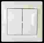 Выкючатель Legrand 2-клавишный, без подсветки, цвет: слоновая кость