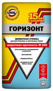 Цементная стяжка Юнис Горизонт, 25кг 